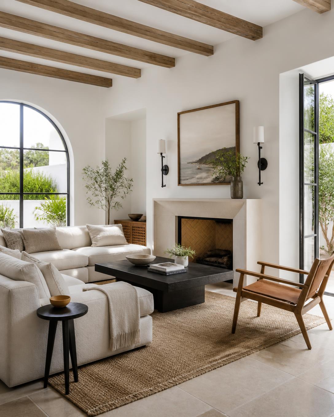 Salón luminoso de una vivienda moderna